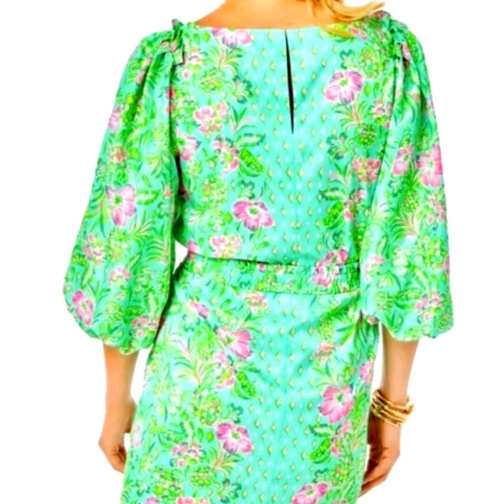 Lilly Pulitzer Size XL Barbara Sleeved Dress Oh Diamond Girl Engineered - Picture 2 of 11